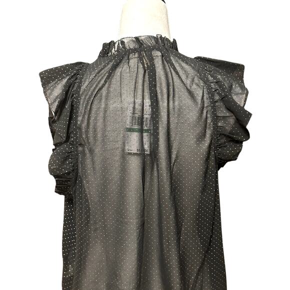 Michael Kors Top Dewdrop Sheer Chiffon Fabric Sleeveless Black/Gold Women's NWT - Picture 6 of 10